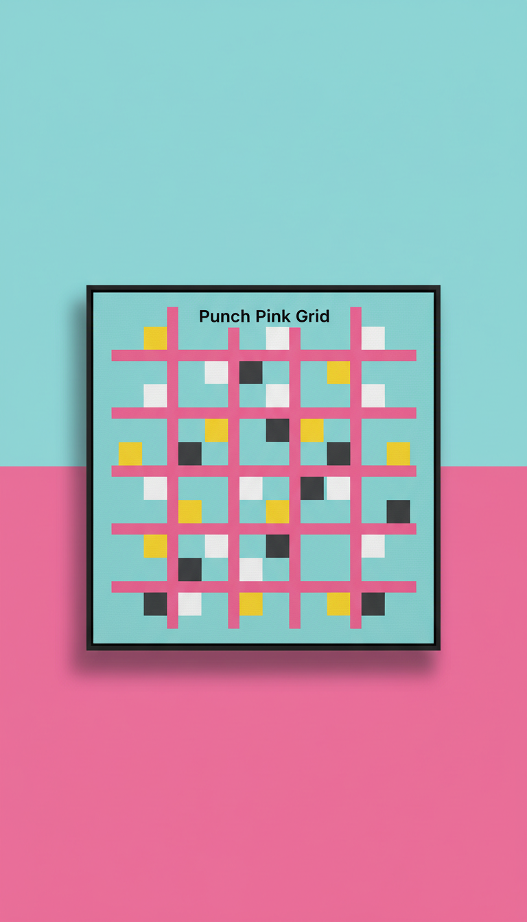 Canvas Print with Punch Pink Grid